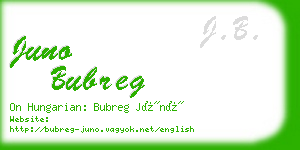 juno bubreg business card